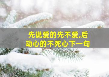 先说爱的先不爱,后动心的不死心下一句