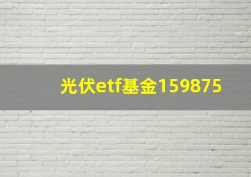 光伏etf基金159875