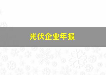 光伏企业年报