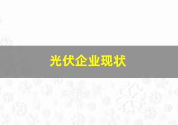 光伏企业现状