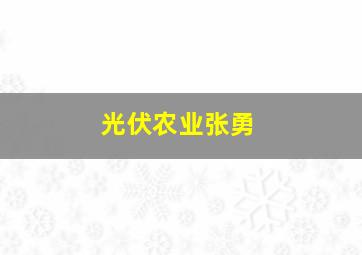 光伏农业张勇