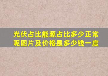 光伏占比能源占比多少正常呢图片及价格是多少钱一度