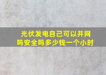 光伏发电自己可以并网吗安全吗多少钱一个小时