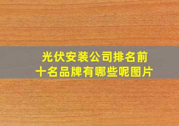 光伏安装公司排名前十名品牌有哪些呢图片