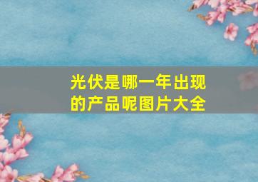 光伏是哪一年出现的产品呢图片大全