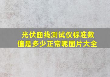 光伏曲线测试仪标准数值是多少正常呢图片大全