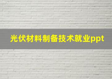 光伏材料制备技术就业ppt