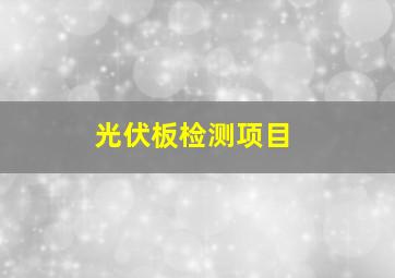 光伏板检测项目