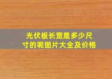 光伏板长宽是多少尺寸的呢图片大全及价格