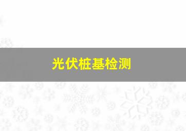 光伏桩基检测