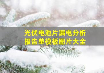 光伏电池片漏电分析报告单模板图片大全