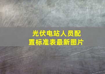 光伏电站人员配置标准表最新图片