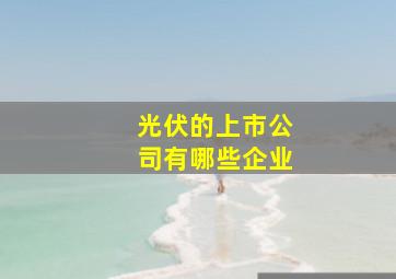 光伏的上市公司有哪些企业