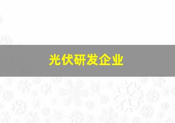 光伏研发企业