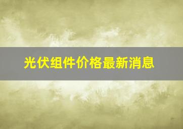 光伏组件价格最新消息