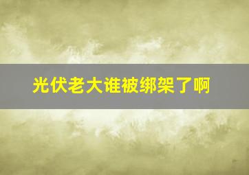 光伏老大谁被绑架了啊