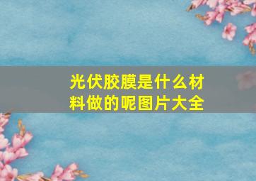 光伏胶膜是什么材料做的呢图片大全