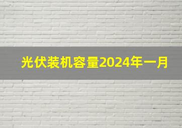 光伏装机容量2024年一月