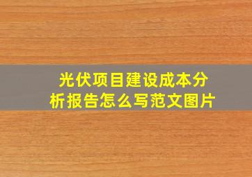 光伏项目建设成本分析报告怎么写范文图片