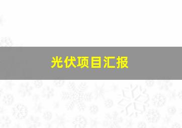 光伏项目汇报