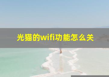 光猫的wifi功能怎么关