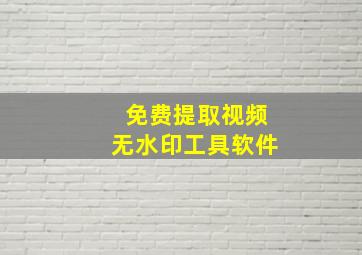 免费提取视频无水印工具软件