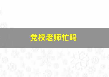 党校老师忙吗