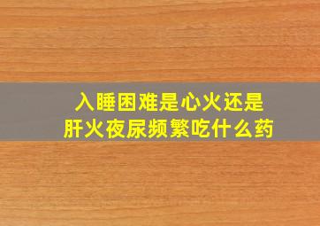 入睡困难是心火还是肝火夜尿频繁吃什么药