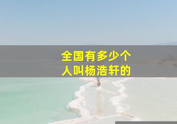 全国有多少个人叫杨浩轩的