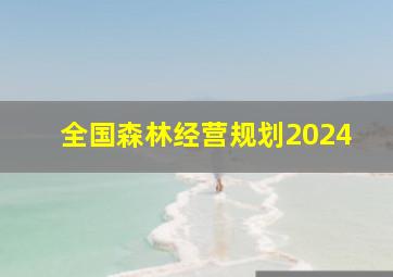 全国森林经营规划2024