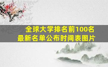 全球大学排名前100名最新名单公布时间表图片