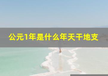 公元1年是什么年天干地支