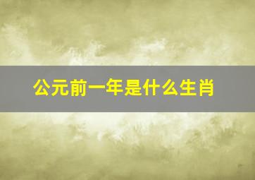 公元前一年是什么生肖