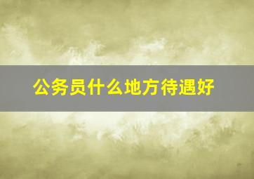 公务员什么地方待遇好