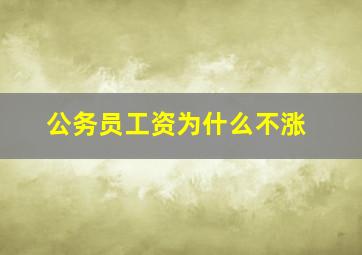 公务员工资为什么不涨