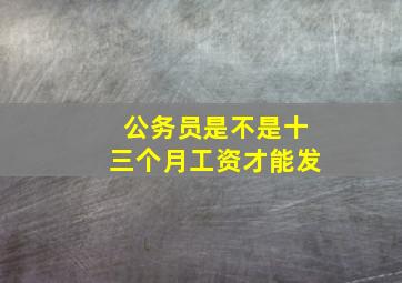 公务员是不是十三个月工资才能发