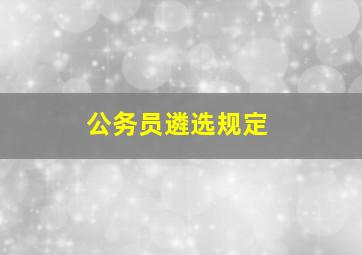 公务员遴选规定