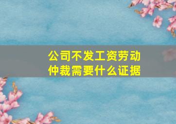 公司不发工资劳动仲裁需要什么证据