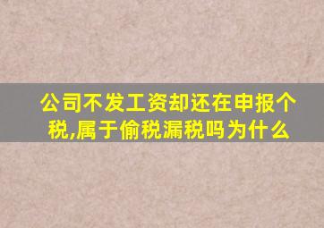 公司不发工资却还在申报个税,属于偷税漏税吗为什么