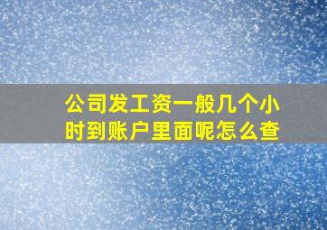 公司发工资一般几个小时到账户里面呢怎么查