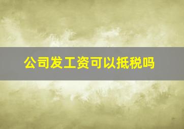 公司发工资可以抵税吗