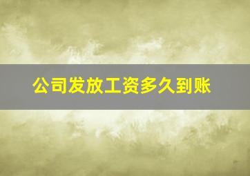 公司发放工资多久到账