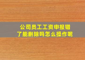 公司员工工资申报错了能删除吗怎么操作呢