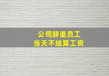 公司辞退员工当天不结算工资