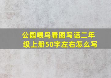 公园喂鸟看图写话二年级上册50字左右怎么写