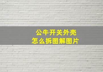 公牛开关外壳怎么拆图解图片