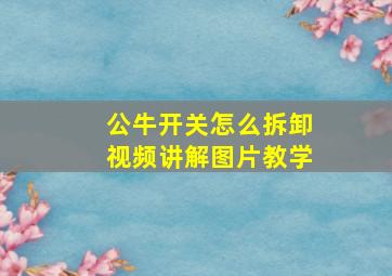 公牛开关怎么拆卸视频讲解图片教学