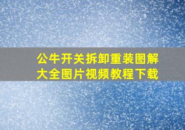 公牛开关拆卸重装图解大全图片视频教程下载