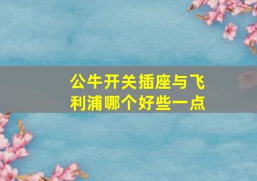 公牛开关插座与飞利浦哪个好些一点