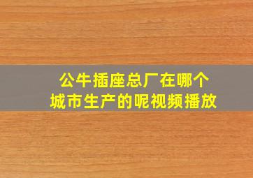 公牛插座总厂在哪个城市生产的呢视频播放